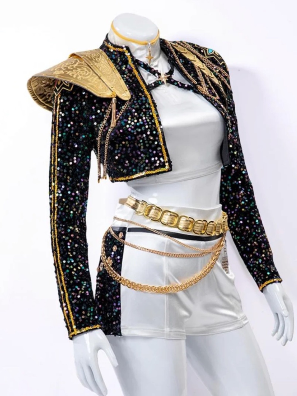 Rumi Kpop Costume Dance Outfit Black Gold Pop Star Performance Set Sz.10